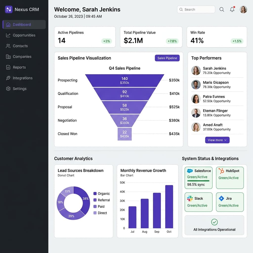 CRM Transformation & Sales Pipeline dashboard